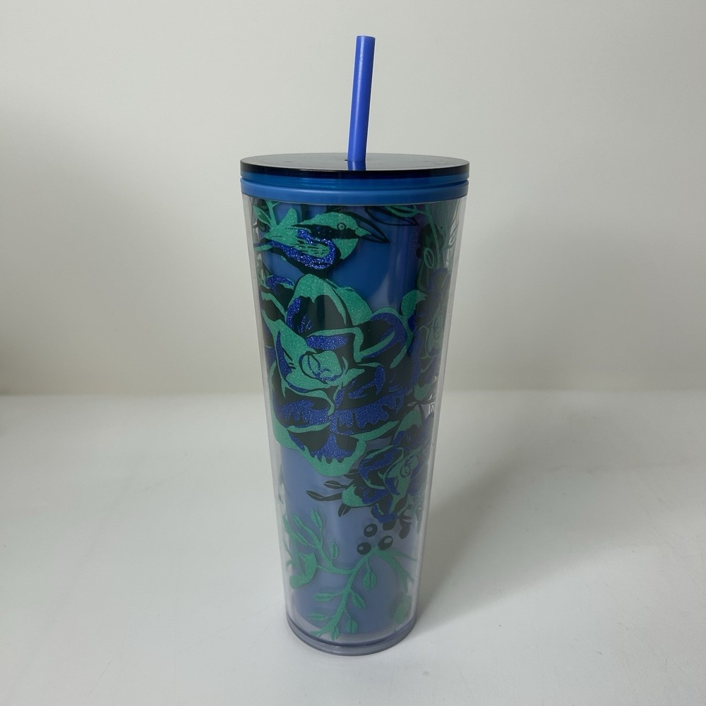 Starbucks Holiday 2022 Color Changing Blue Berry Corsage Venti Tumbler 24oz Cup